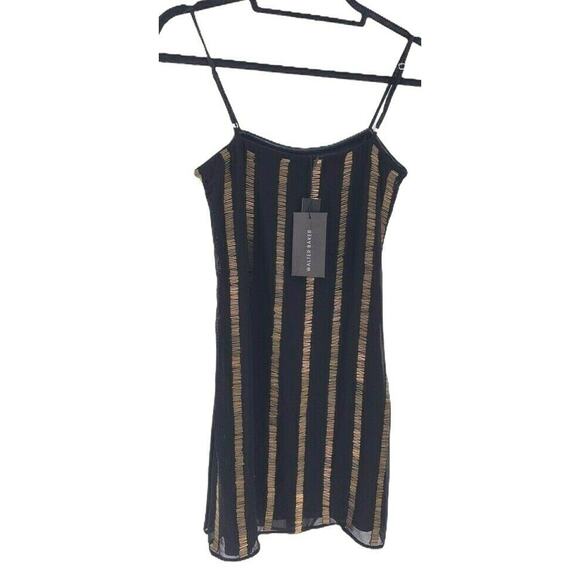 Walter Baker Tatiana Mini Dress Black Gold 0 NEW - Picture 5 of 11